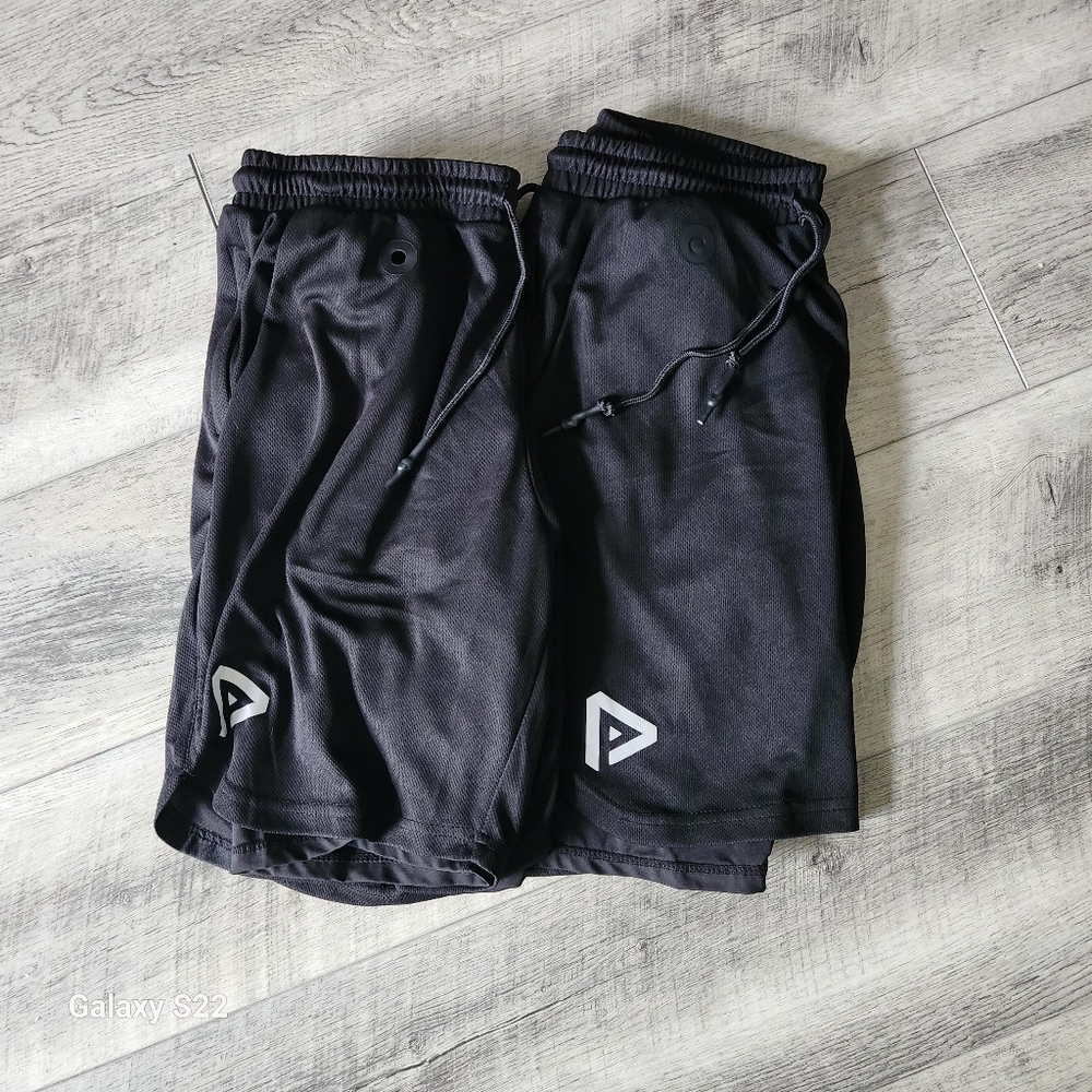 2 pairs of active boys running shorts size m - juniors.